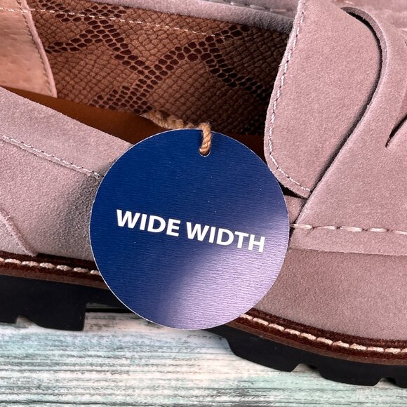 White Mountain Loafer Womens Size 8W Taupe Suede Dress Shoes Work Formal Comfort - Picture 10 of 11